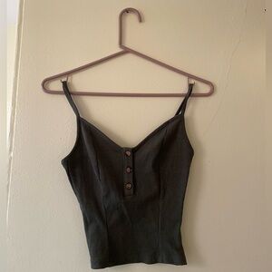 Better Be Ribbed Crop Top with Buttons